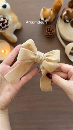 🎀 Easy 4-Loop Double Bow with Single-Sided Ribbon ✨단면 리본 고리4개 쉽게 만들어요