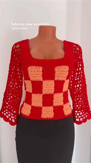 Checkers Top Tutorial now available… #crochet #diy