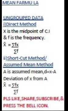 Arithmetic Ungrouped Data Formula #mathsskillrx #statisticsforeconomics