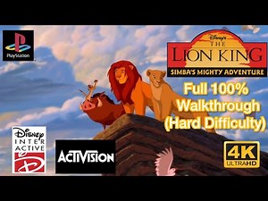 Disney's The Lion King: Simba's Mighty Adventure [PS1] Full 100% Walkthrough - 4K60ᶠᵖˢ UHD (Hard)