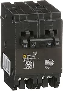 Square D by Schneider Electric Square D - HOMT1515220CP Homeline 2-15-Amp Single-Pole 1-20-Amp Two-Pole Quad Circuit Breaker