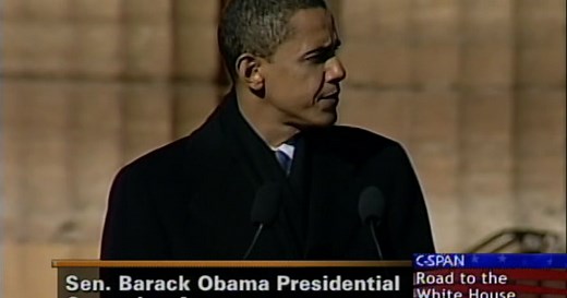 User Clip: Barack Obama announces presidential candidacy, February 2007