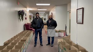 Pastor James Hines of Lily Missionary Baptist Church and Pastor Antoine Bracey of Blaze Church, Jackson Mi., partnering together to foster the gift of unity through the spirit of giving. | James Hines