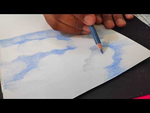 How to Draw Clouds /sky with Color Pencil | Nusrat The Artist.