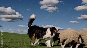 Aussie dog herding sheep Aussie dog herding sheep dog