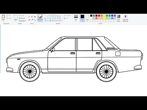 How To Draw a Simple Classic Car on Computer Using Ms Paint | Car Drawing Tutorial for Beginners.
