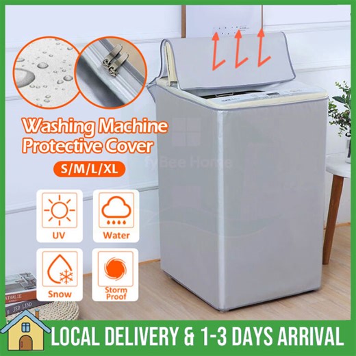 S/M/L/XL Size Washing Machine Cover Zippered Roller Dustproof Waterproof Washer Machine Cover Top Load Washing Machine Protective Case | Lazada