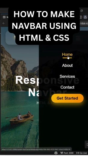 How to make navbar in html and css #html #css #navbar #shorts #coding #webdesign