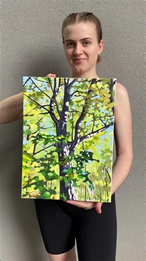 💛✨"Maple Tree in the Sunlight" oil impasto technique, canvas 40/30 cm 💸$100 #artprocess #painting