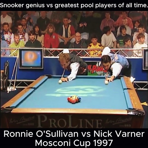 Snooker genius vs greatest pool players of all time Ronnie O'Sullivan vs Nick Varner Mosconi Cup 1997 #billiards#8ballpool#9ballpool#sports #foryou#foryoupage#tiktok#viral#videoviral #fpy#fpyシ#usa#eangland#bida#snooker