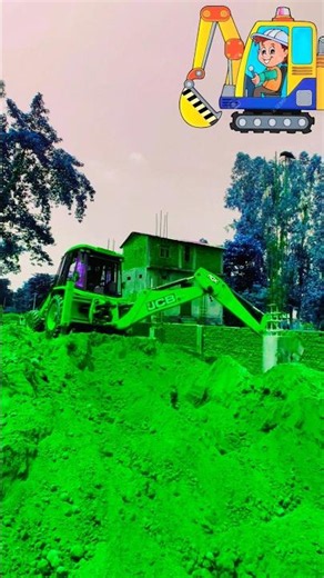 🌲🌲green JCB4x4Green Machine | Tractor SoilLoading JCB operator learning #jcb3dx#shorts