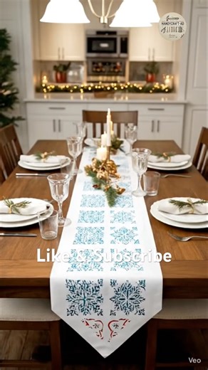 Cozy DIY Christmas Table Runner #trendingshorts #viralvideo #trending #viral #diy #art #craft