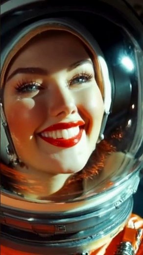 AI Astronaut Woman Launches Retro Rocket into Space #aiwoman
