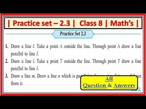 Practice set 2.3 Class 8th Maths | Parallel lines and Transversal | std 8 Maharashtra State Board