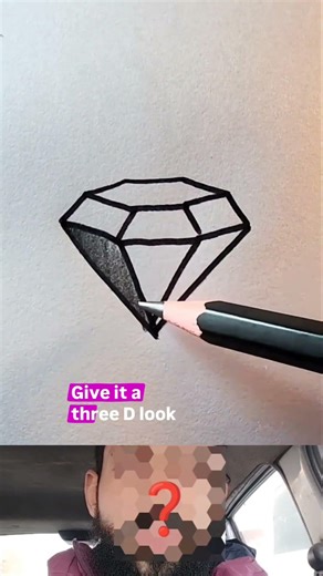 How to draw diamond in 3d #drawing #arttutorial #drawingtime