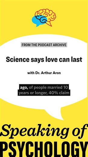 Love that lasts isn’t a myth. ❤️ Dr. Arthur Aron explains how couples married for decades can remain deeply in love—and how brain scans show their passion mirrors that of new love. Hear the full conversation: https://at.apa.org/651892 🎧 #valentinesday #love #relationships #science #psychology | American Psychological Association