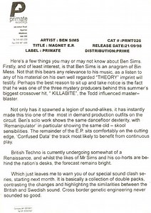Ben Sims - Magnet E.P.