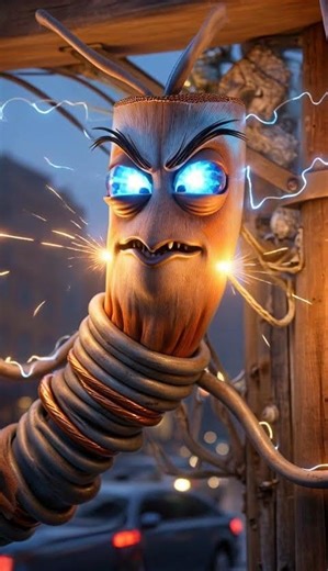 ⚡ Electric Wire – Overloaded – City Pole #cartoon #viral