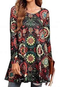 Fantaslook Womens Plus Size Tops Casual Long Sleeve Shirts Dressy Tunic Tops Fall Loose Blouses