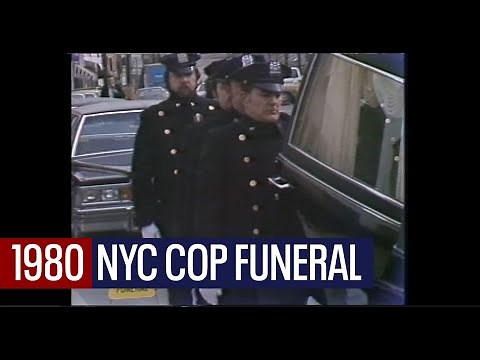 New York 1980. Officer Calabrese Funeral. Fellow Officers attend funeral.
