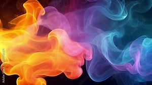 Abstract colorful smoke swirling in 4k, creating a mesmerizing visual experience