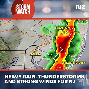 STORM WATCH ⛈️ Strong to severe storms could roll across New Jersey today along with strong winds and hail - https://bit.ly/42OvRXQ | News 12 New Jersey