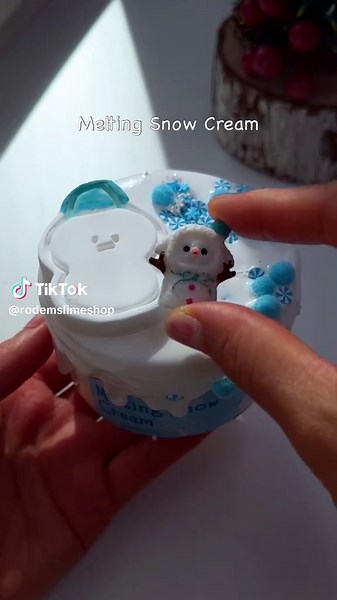 ⛄️Melting Snow Cream⛄️ A brand new texture! This is a Korean DIY clay slime that transforms into a fluffy–silky–chewy slay texture when mixed with the adorable snowman clay topper. The mini pom-poms add an extra fun tactile feel. Scented Clean Cotton 🤍✨ Rodem Slime Shop will be Restocked on Tomorrow (Friday) at 10am (PST).