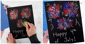 Fireworks Art for Kids...with Broccoli!!