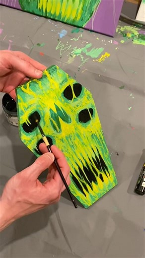 Green skull coffin initial black layer