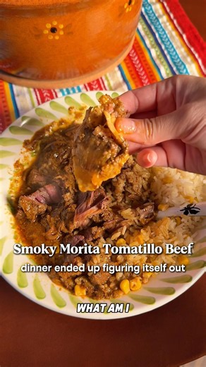 If you don’t know what to make for dinner, make this Smoky Morita Tomatillo Beef #mexicanrecipes