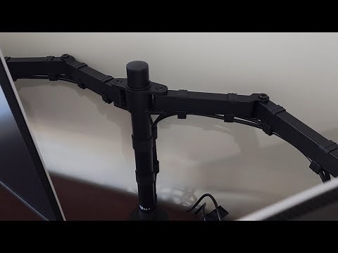 Wali Dual Monitor Fully Adjustable Desk Stand - up to 27" Monitor