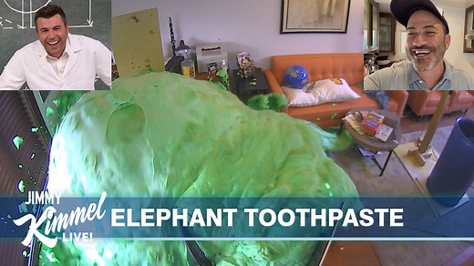 Mark Rober & Science Bob fill Jimmy’s office with Elephant Toothpaste while he’s on vacation! | Jimmy Kimmel Live
