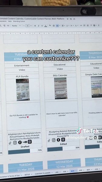 Customizable Content Calendar for Social Media Management