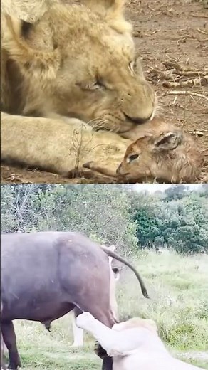 😱HOW LIONS HUNT!? 😱 - Lions in wild life - Can you survive a lion attack? #wildlife