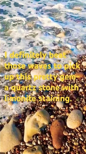 A beautiful little quartz nodule with limonite staining! Would make a pretty pendant!