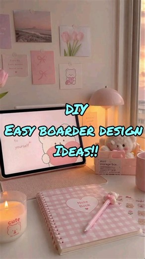 DIY easy boarder design ideas for title page 🫪🎀 | #diy #easy #shorts