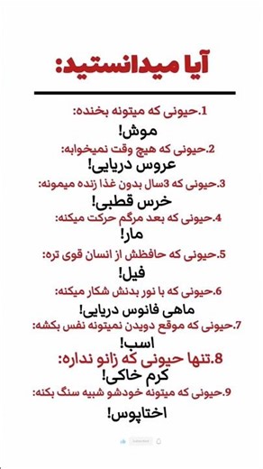 آيا مى دانستيد؟ | حقايق عجيب حيوانات كه باورت نمی شه #دانستنيها#Elham.4.k #حقایق جالب#علم