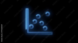 Neon scatter plot animation chart with points and axis for statistical data presentation Stock Video