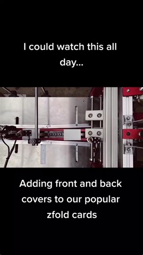 It's memorising! Our custom built machine adds the front and back covers to our zfold booklets! #printing #print #printer #printed #folding #foldinghacks #marketing #marketingmaterials #asmr #asmrsounds #fyp #ukbasedbusiness