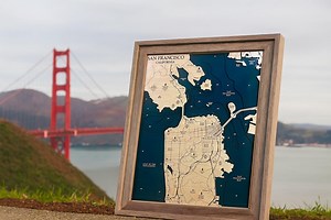 San Francisco Map, San Francisco Bay Map, California Map Travel Gift, Honeymoon Map, Travel Map, Christmas Map, Wood Map, Anniversary Gift - Etsy