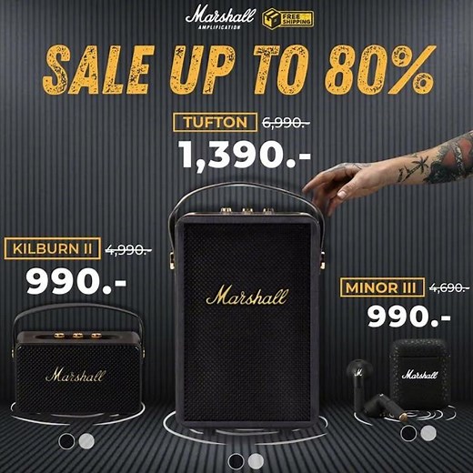 Marshall ฉลองครบรอบ 60 ปี ลด 80% เหลือเพียง 990 บาท
