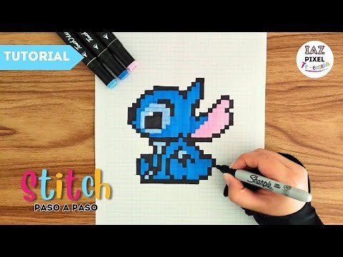 Como dibujar a STITCH en PIXEL ART – Tutorial paso a paso #stich