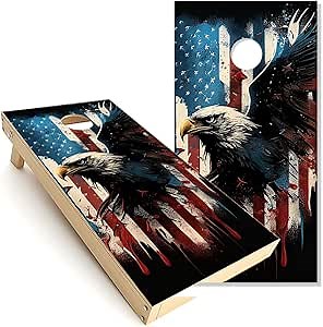Amazon.com: Custom Hunter's Adventure Cornhole Board Wraps Kit | Vinyl Decals for Outdoors | Accessories Included | Made in USA | Premium Cornhole Vinyl Skins - Bald Eagle American Flag : Sports & Outdoors