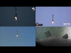 SpaceX CRS-16 First Stage Water Landing - Synchronized and Sharpened