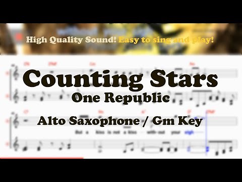 Counting Stars - One Republic (Alto Saxophone Sheet Music Gm Key / Karaoke / Easy Solo Cover)