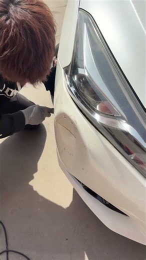 Easy Plastic Car Bumper Dent Repair & Touch-Up Paint Trick! 🚗🔥✨ #shorts #carrepair #diy #mechanic