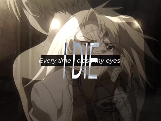 #ROYAI I know it's Russian song, but trust me it's REALLY GOOD. I translated the lyrics from Russian myself (cause I'm translator). This is band Makulatura (макулатура) and their songs actually fits royai (especially for 03) here the lyrics if u couldnt understand text in the video: My home is everywhere and nowhere. Tongues of fire lick the soot-stained wallpaper off the walls. Every time I close my eyes, I die, and death looks at me through your eyes, embraces me with your hands. I can’t breat