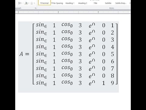 NxN Matrix - Microsoft Word Trick [EASY]