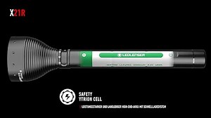 Ledlenser X21R Taschenlampe LED, Suchscheinwerfer, aufladbar mit Lithium LiFePO Akku, 5000 Lumen, fokussierbar, X-Lens Technology, Leuchtweite 800 m, inkl. Magnetladesystem u. Wandhalterung