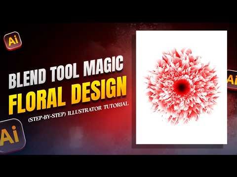 Adobe Illustrator Blend Tool Tutorial | Create Beautiful Floral Vector Design (Step-by-Step)